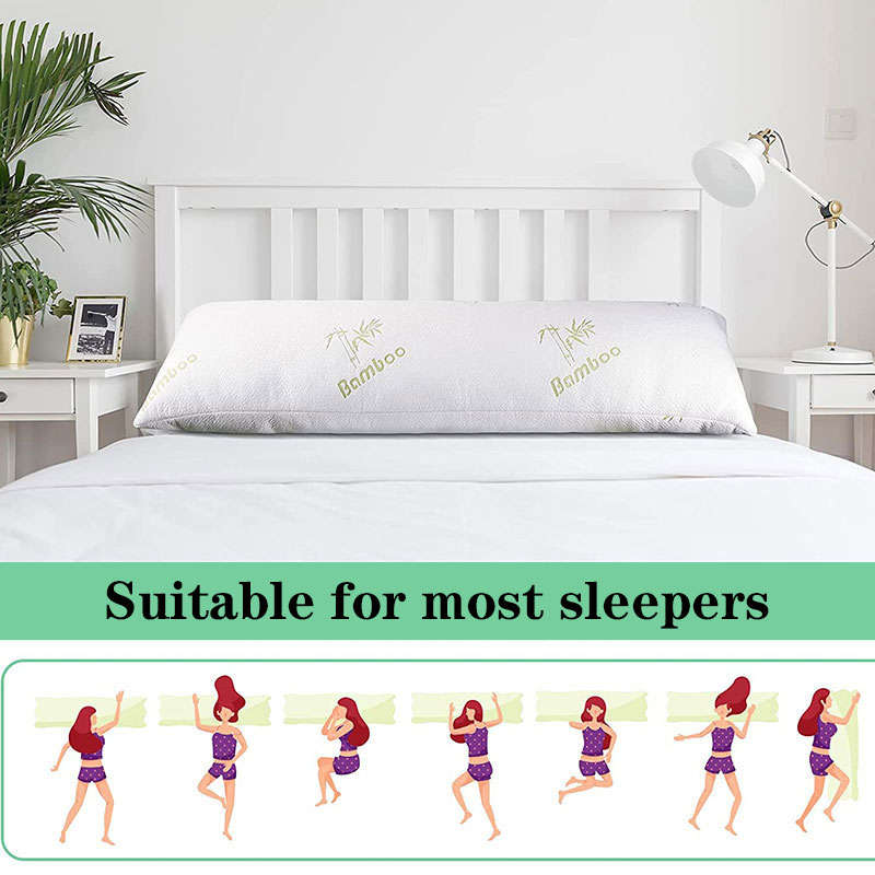 145 x 50 cm, Luksus Body Pillow med Bambus Cover og Memory Foam