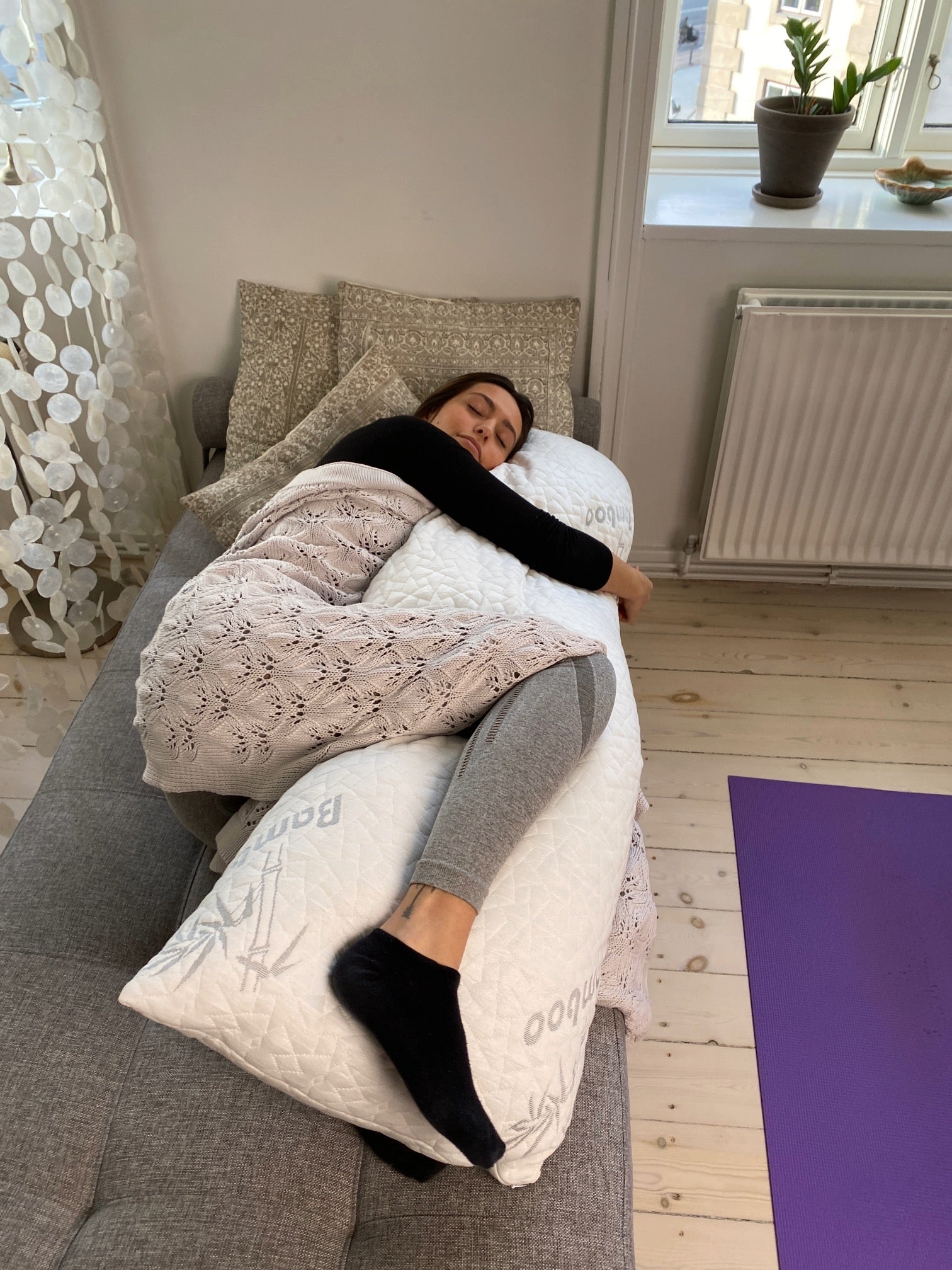 145 x 50 cm, Luksus Body Pillow med Bambus Cover og Memory Foam