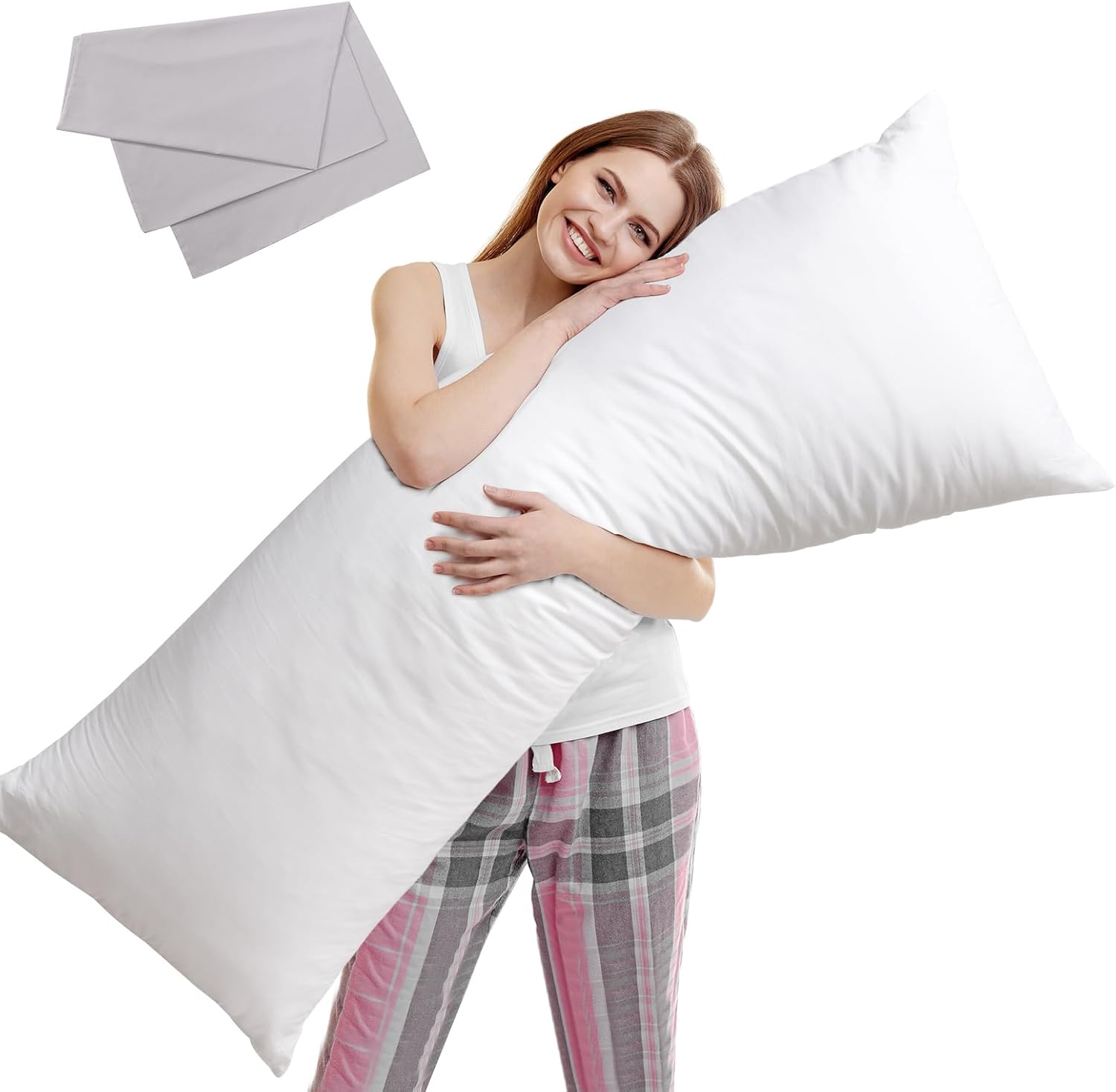 145 x 50 cm, Luksus Body Pillow med Bambus Cover og Memory Foam
