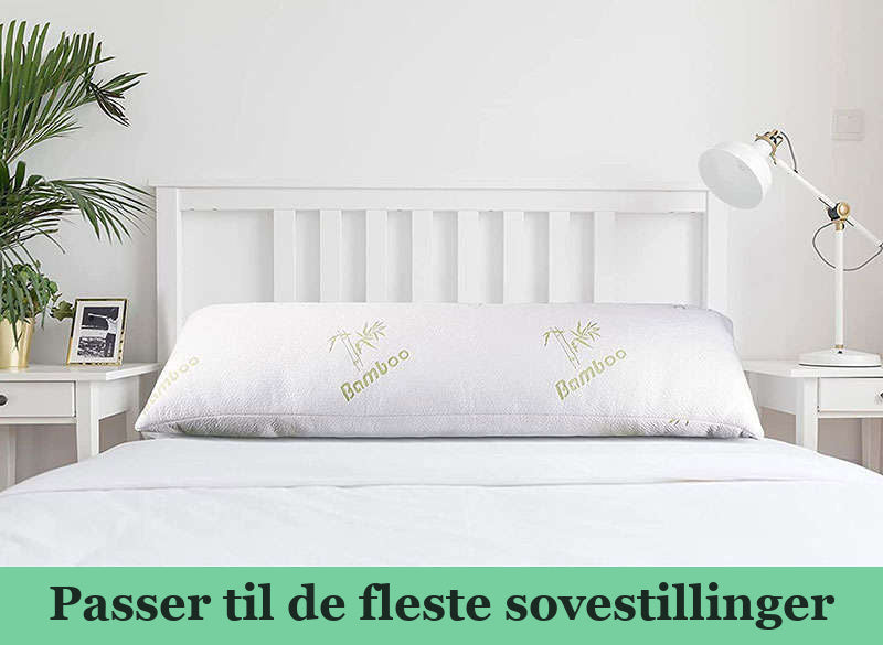 Luksus Body Pillow på seng – passer til de fleste sovestillinger