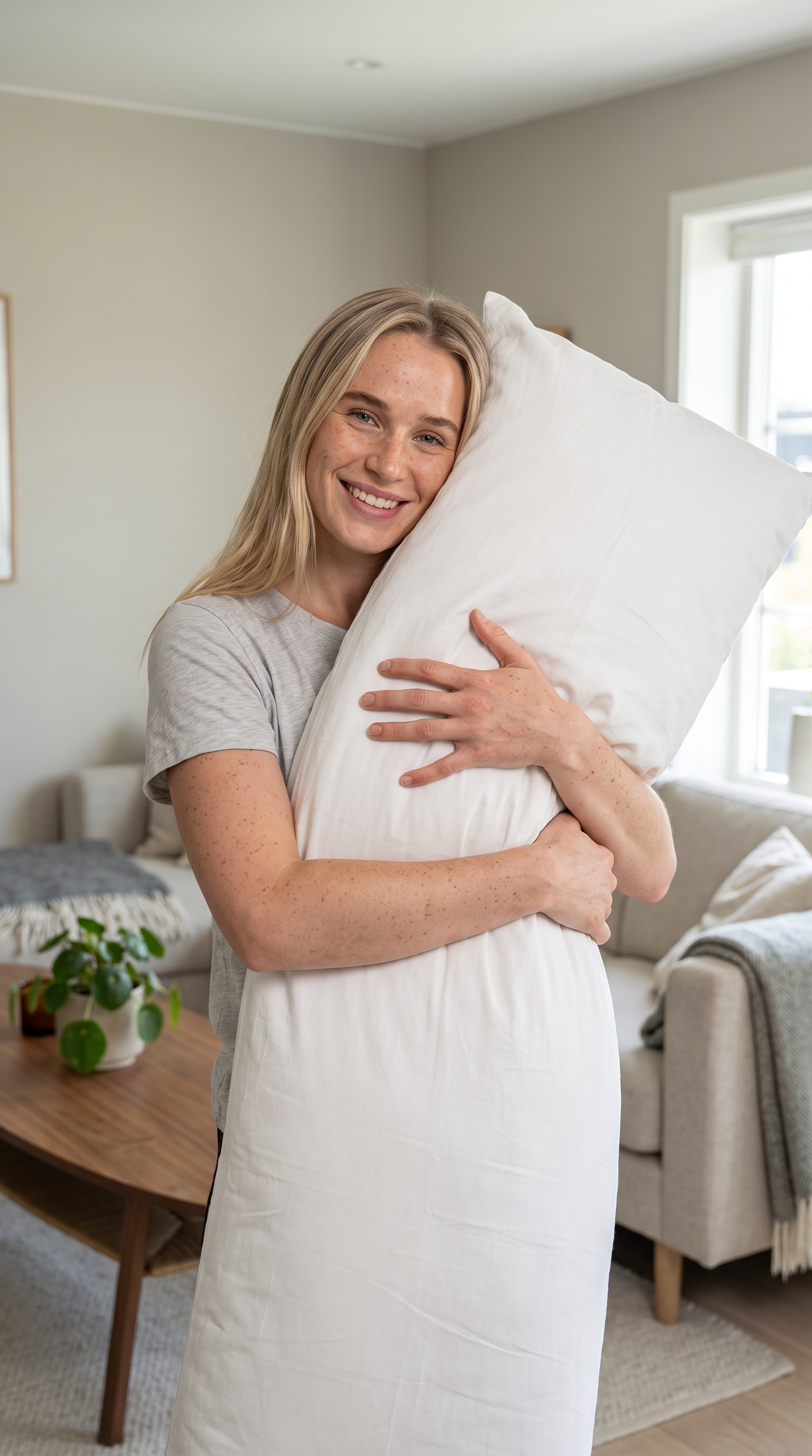 145 x 50 cm, Luksus Body Pillow med Bambus Cover og Memory Foam